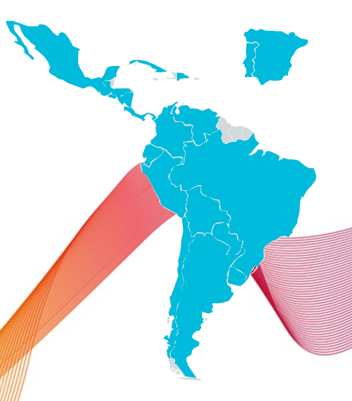 Mapa Iberoamerica. Tomado de SEGIB - WEF Iberoamérica